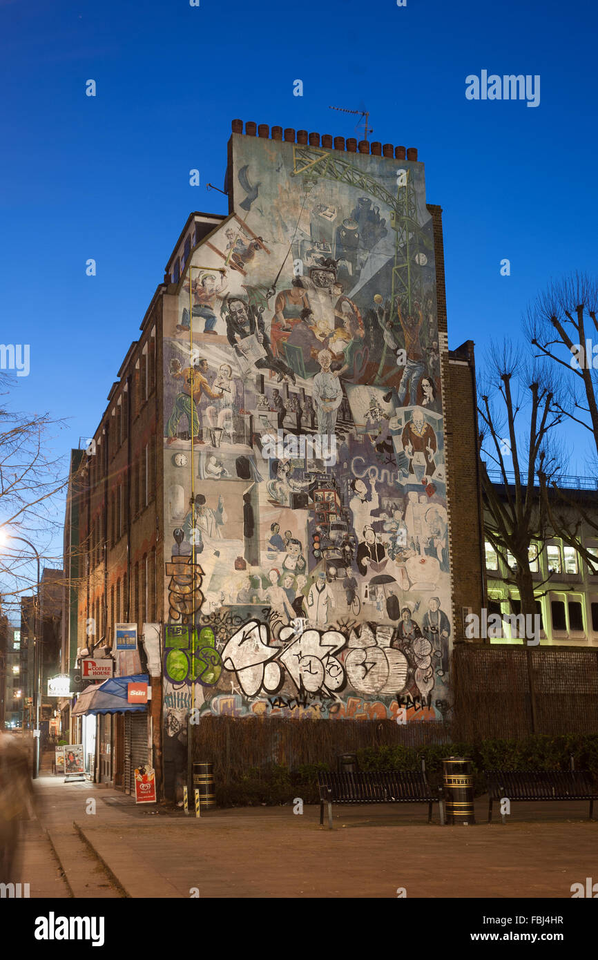 Fitzrovia mural tottenham court road hires stock photography and