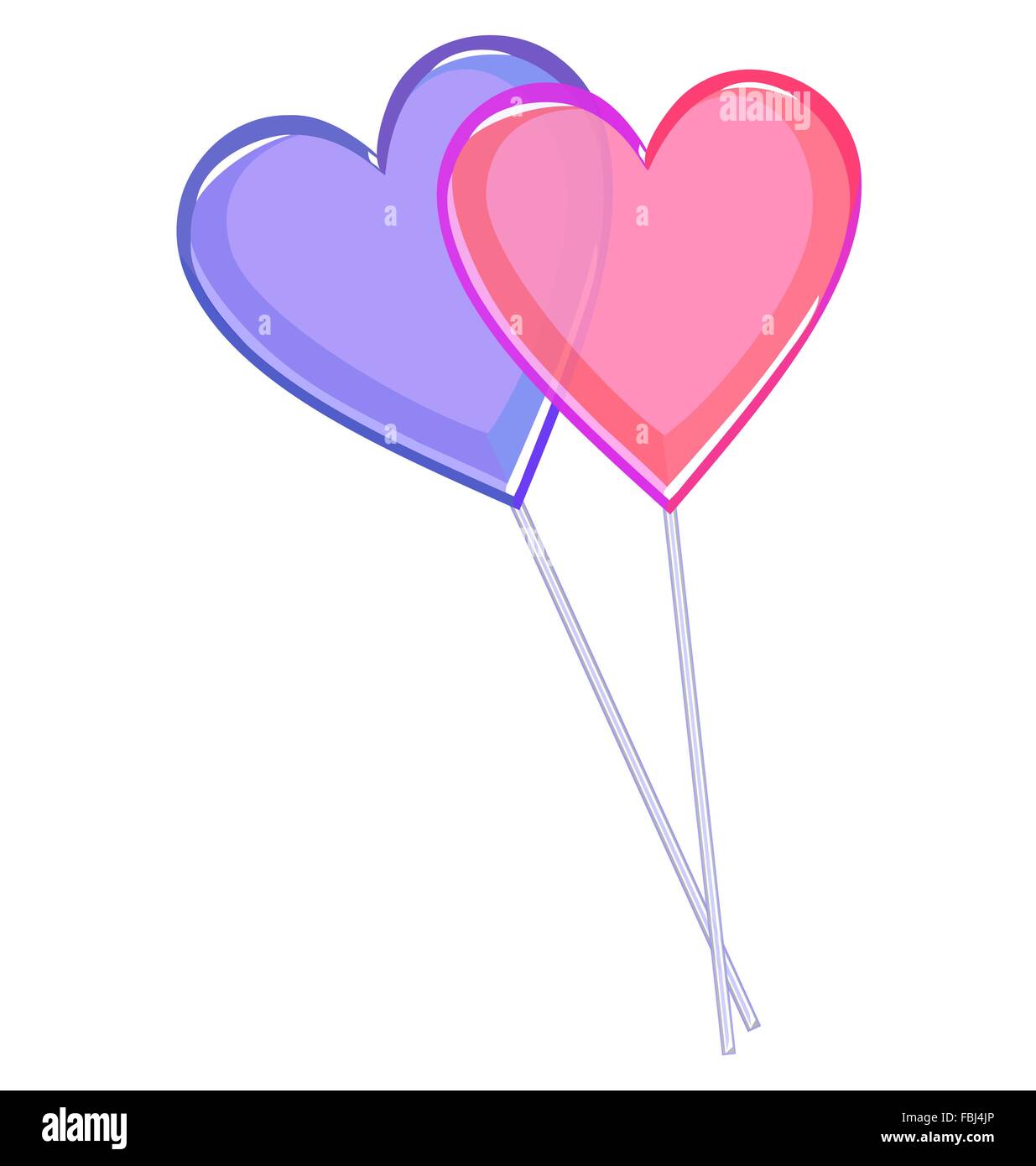 Two love lollipops hearts isolated on white Stock Vector Image & Art