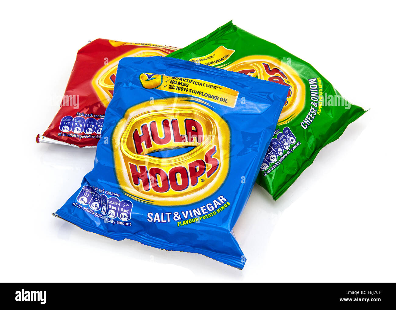 Hula Hoops are a potato snack that are produced by KP Snacks and sold in the United Kingdom Stock Photo
