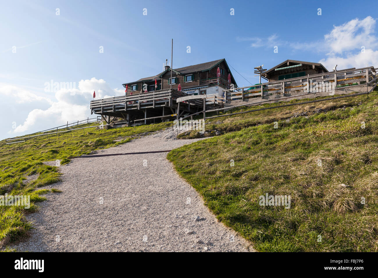 Schafberg, protective hut Himmelspforte, region St Wolfgang at the Wolfgangsee, Salzkammergut, Austria, Europe, Stock Photo