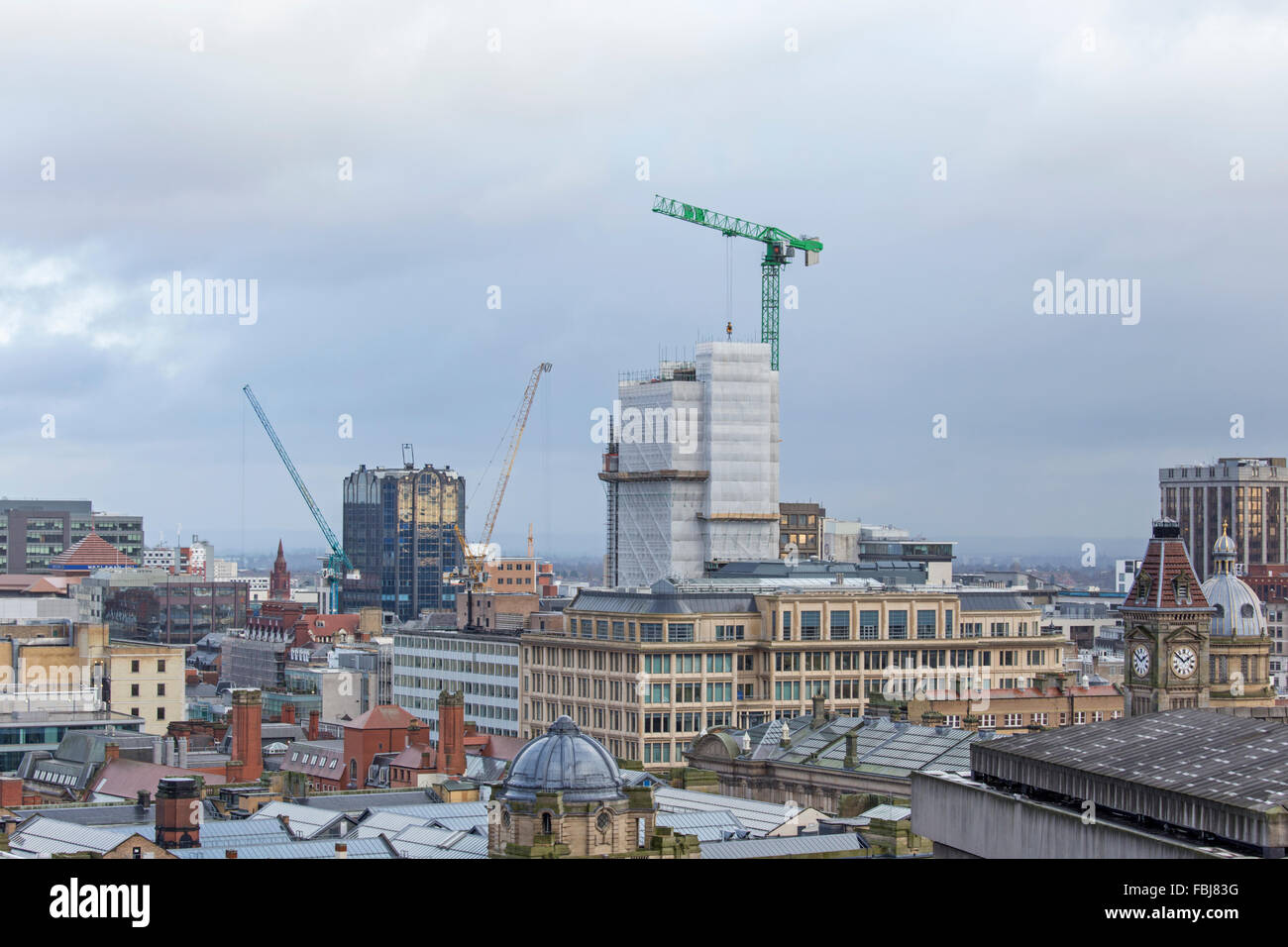 The demolition of the 22-story NatWest tower in Colmore Row, Birmingham, England, UK Stock Photo