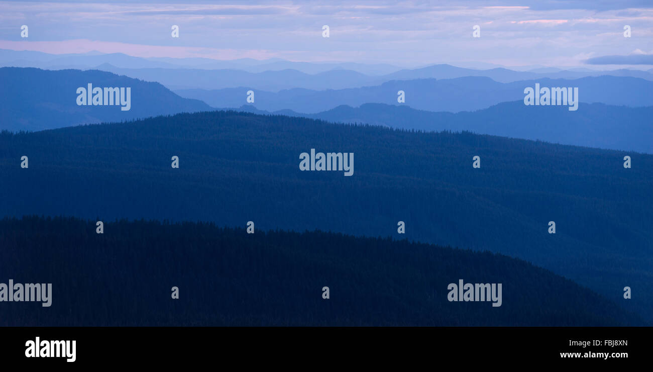 USA, America, Oregon, blue, mountains, silhouettes, mood, light ...