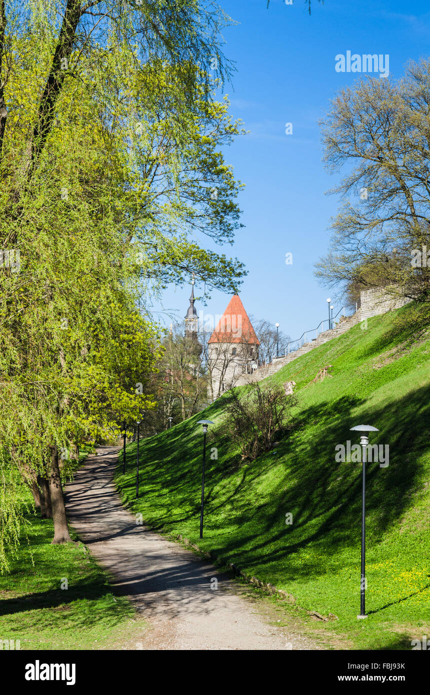 Park in Tallinn, a beautiful spring day Stock Photo