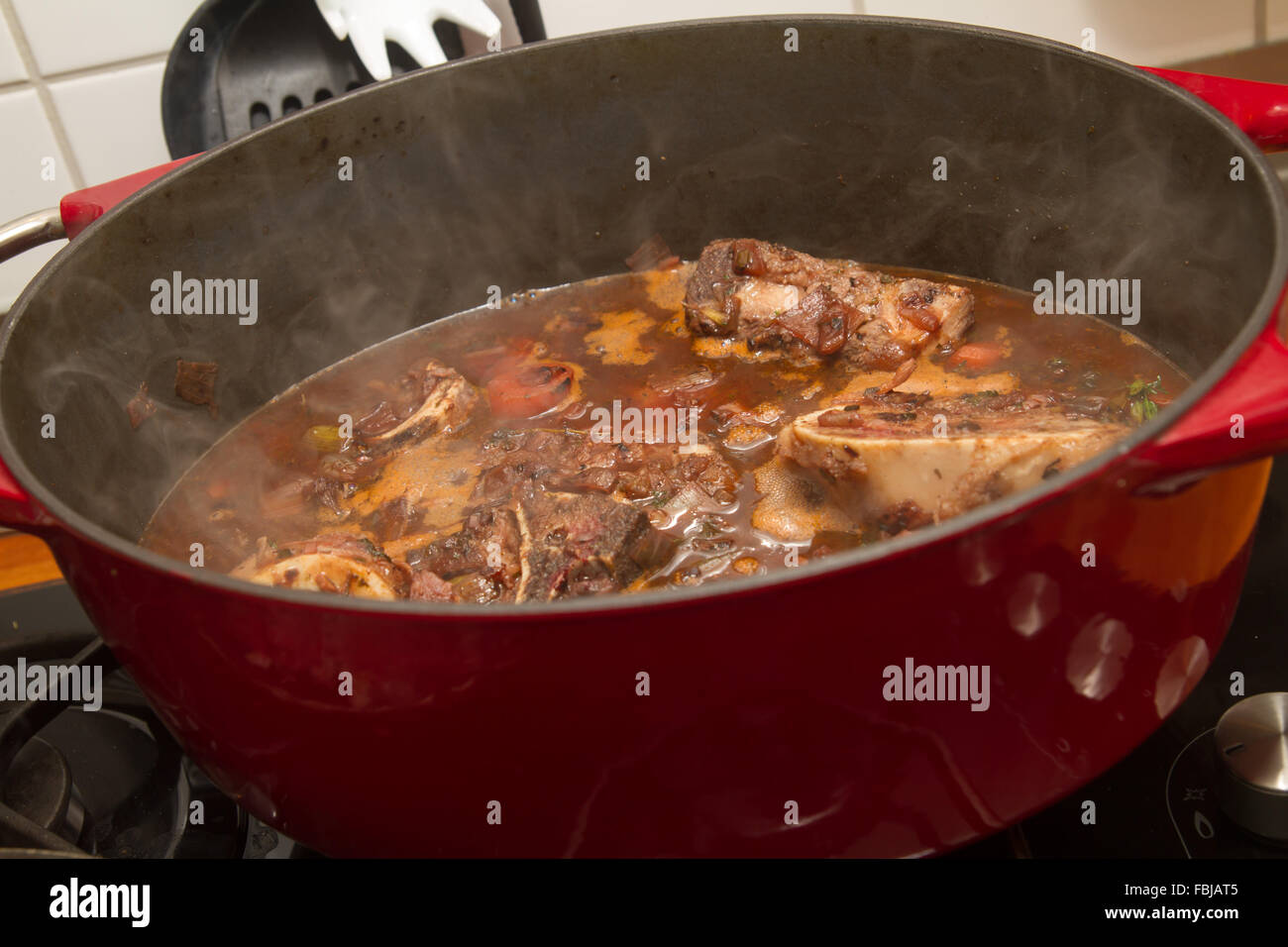 Rouladen in a roasting dish Stock Photo