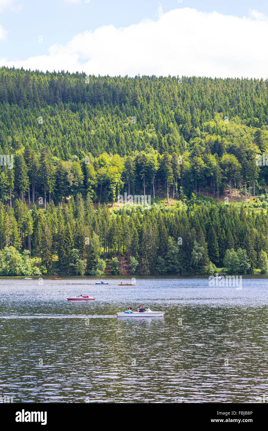 Tourist boats, Titisee, Black Forest, Baden-Württemberg, Germany, Europe Stock Photo