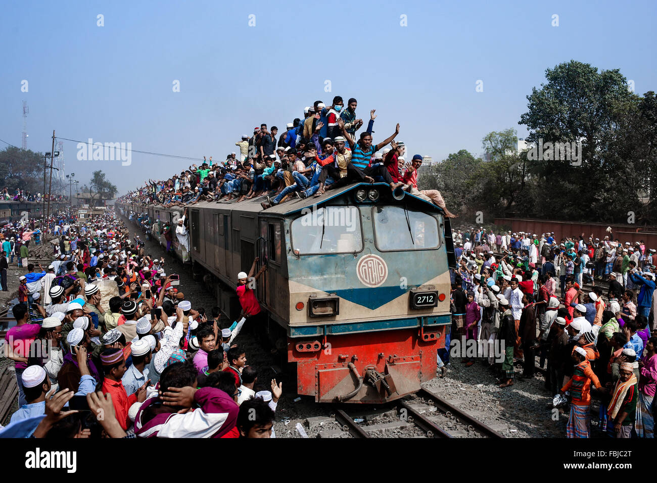 Jan. 17, 2016 - Gazipur, Bangladesh - Muslim devotees gathered in Bishwa Istema at Tongi, Gazipur for the last day of second phase of the event which is the second largest muslim congregation after Hajj. (Credit Image: © Mohammad Ponir Hossain via ZUMA Wire) Stock Photo