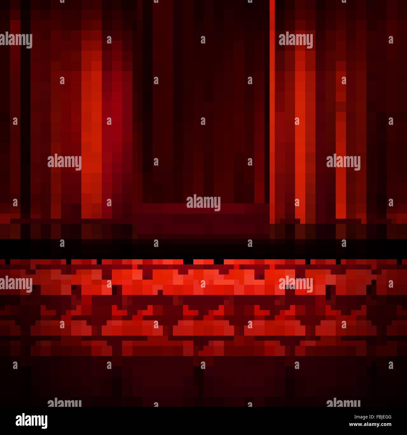 Open theater red curtains. EPS 10 Stock Vector