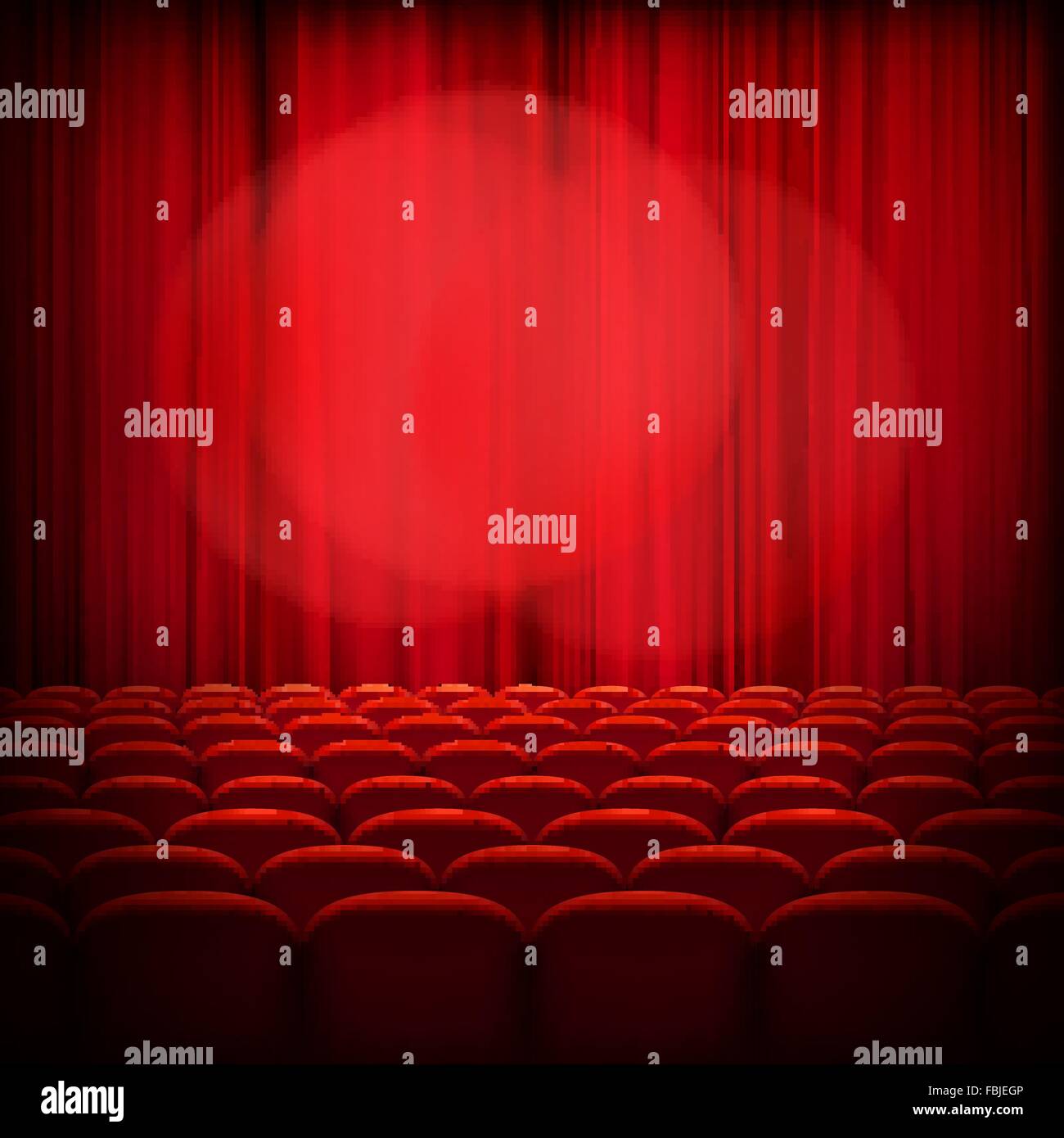 Closed theater red curtains. EPS 10 Stock Vector
