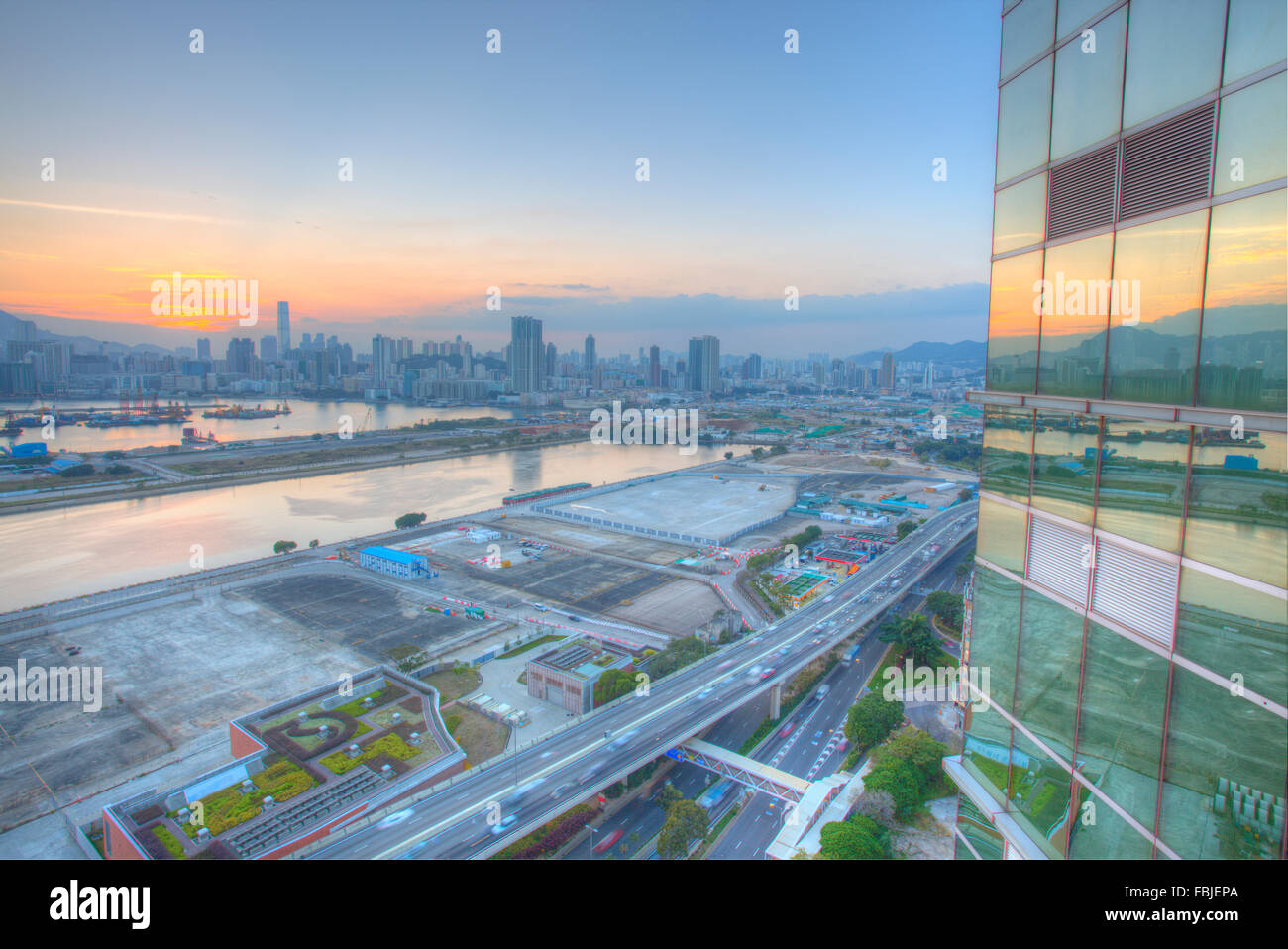 Sunset city in Hong Kong Stock Photo - Alamy