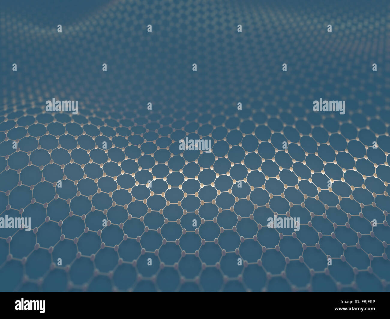 Several molecules connected, crystallized in the hexagonal system, concept of a carbon structure. Stock Photo
