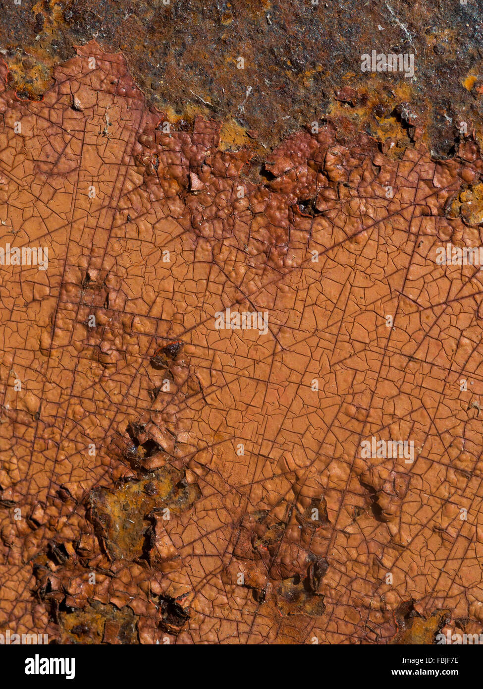 Rust background with bubbles and scratches. Stock Photo