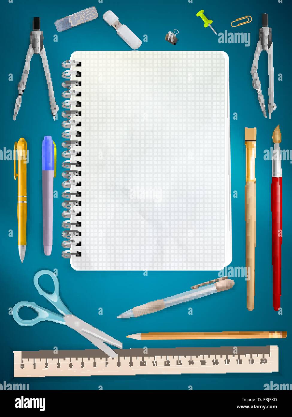 School office supplies. EPS 10 Stock Vector Image & Art - Alamy