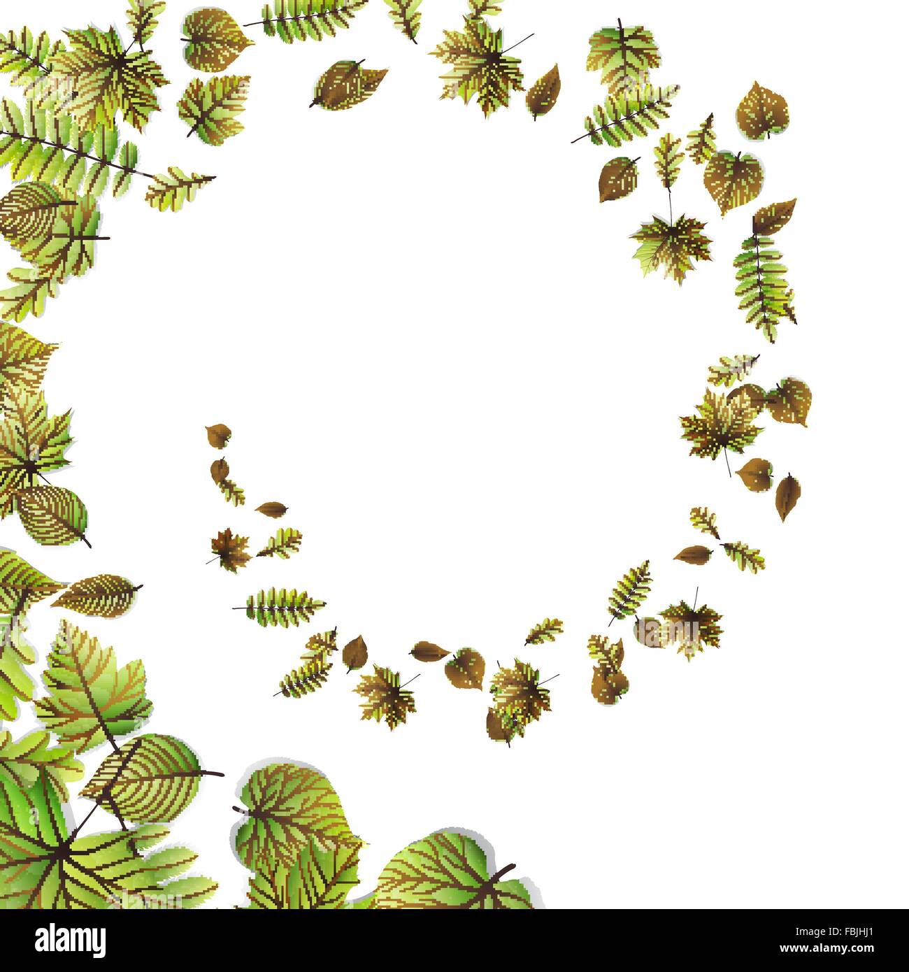Green leaves frame isolated on white. EPS 10 Stock Vector Image & Art ...