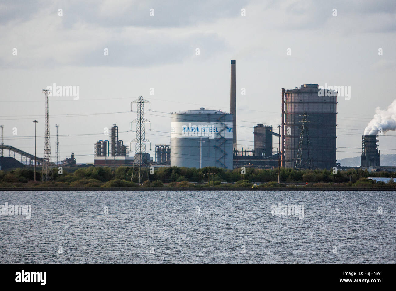 TATA Steel works, Port Talbot plant, Wales, UK. The Indian-owned company will cut 750 jobs at its Port Talbot plant in Wales Stock Photo