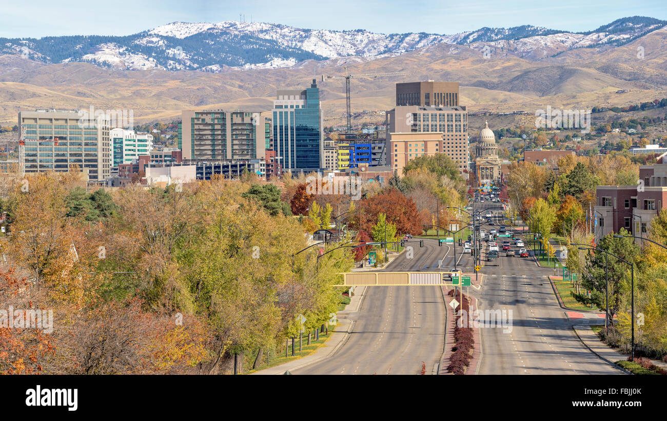 Boise city of trees skyline in autumn Stock Photo Alamy