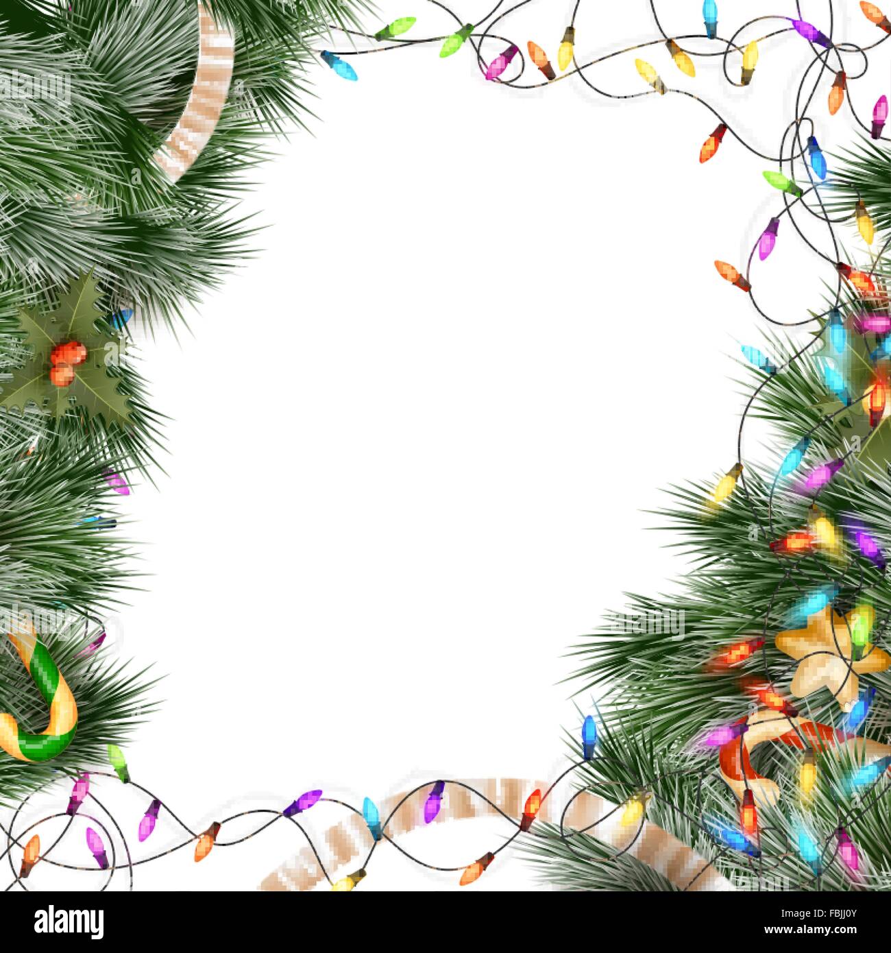 Christmas lights isolated on white. EPS 10 Stock Vector Image & Art - Alamy