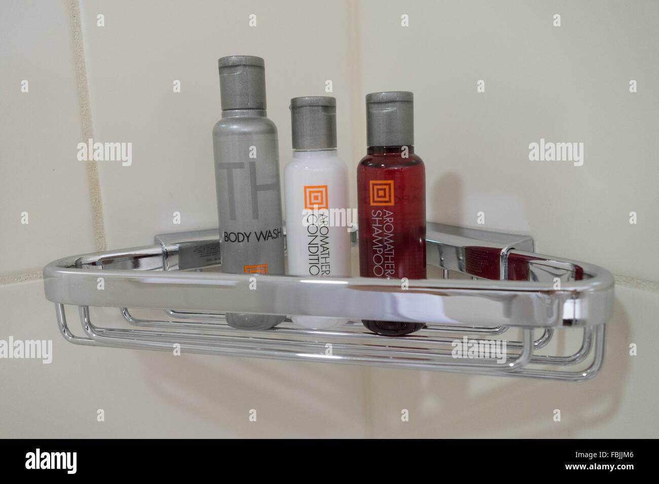 chrome bathroom soap holder Stock Photo