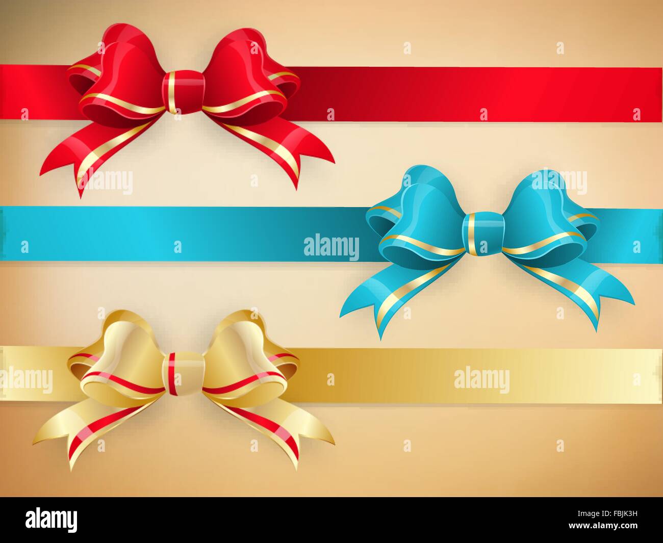 Set of gift bows with ribbons. EPS 10 Stock Vector Image & Art - Alamy