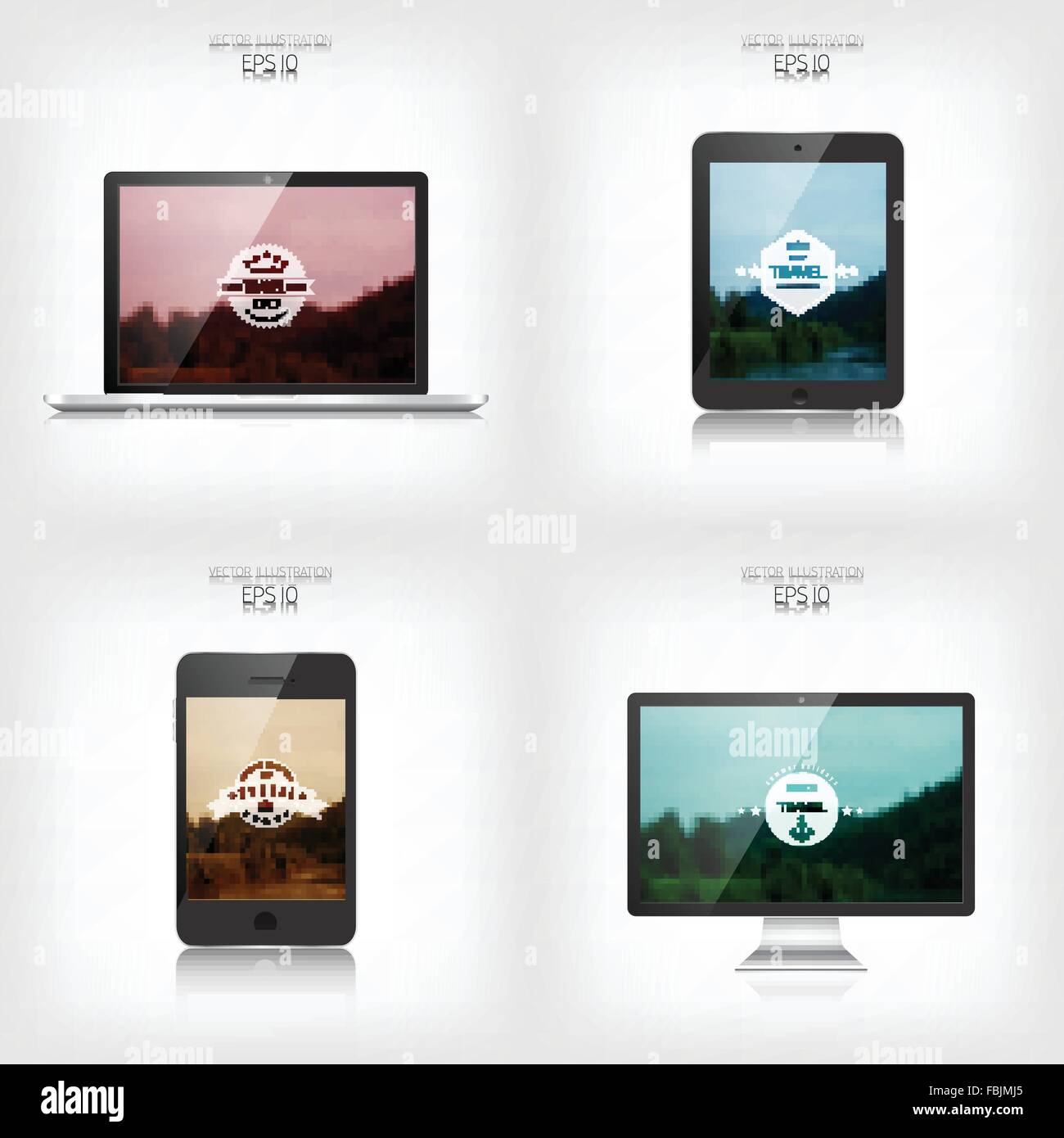 Responsive web design. Adaptive user interface. Digital devises. Laptop ...