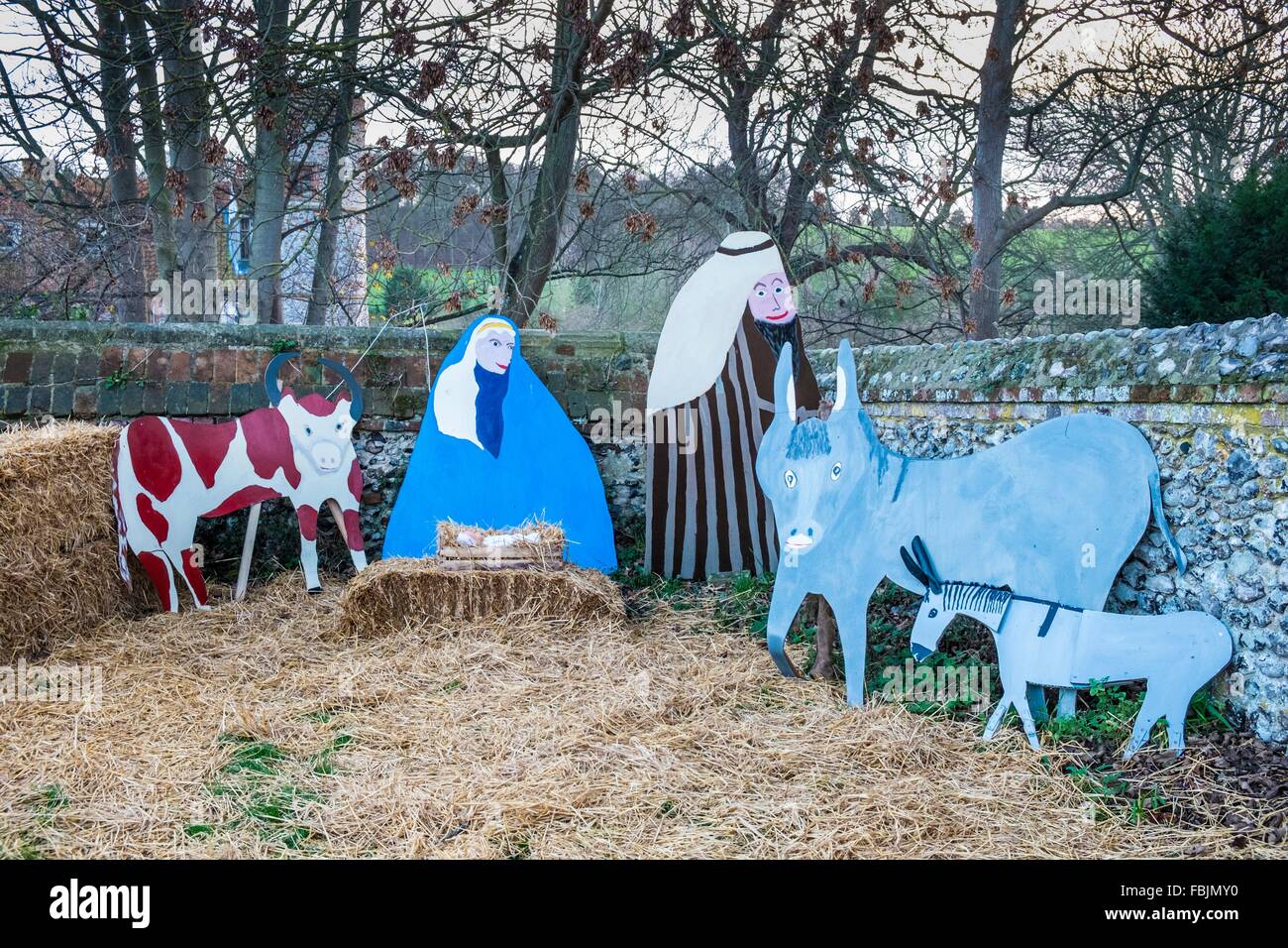 Nativity Scene, Stiffkey Norfolk, England Stock Photo Alamy