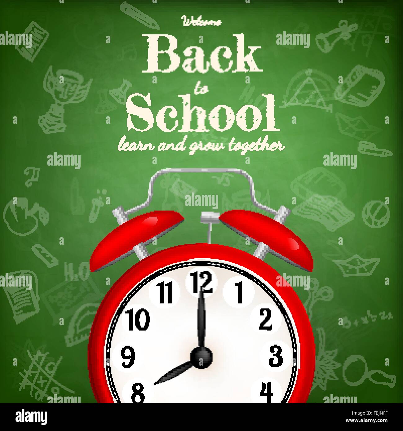 Back to school with alarm clock. EPS 10 Stock Vector Image & Art - Alamy