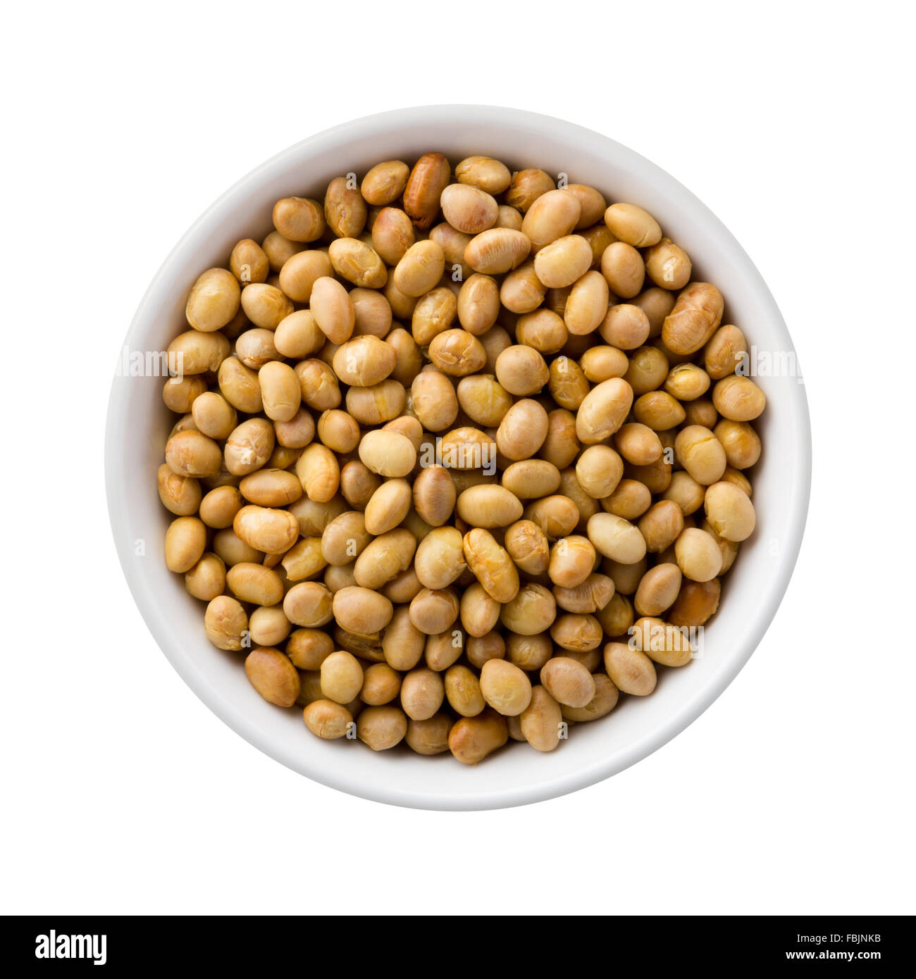 Roasted Soy Nuts in a Ceramic Bowl Stock Photo
