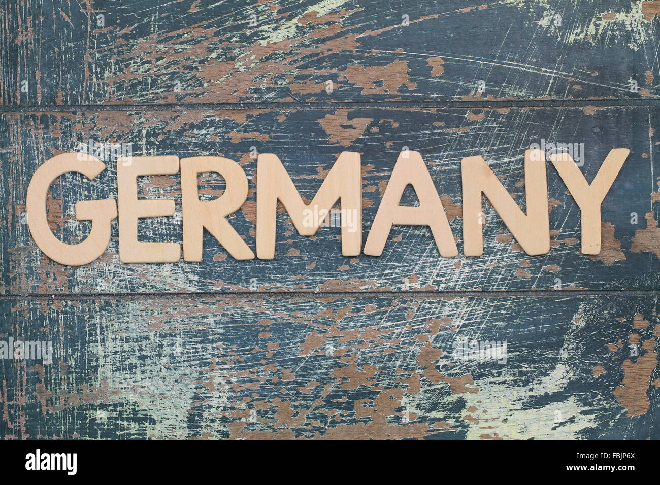 Germany written with wooden letters on rustic surface Stock Photo