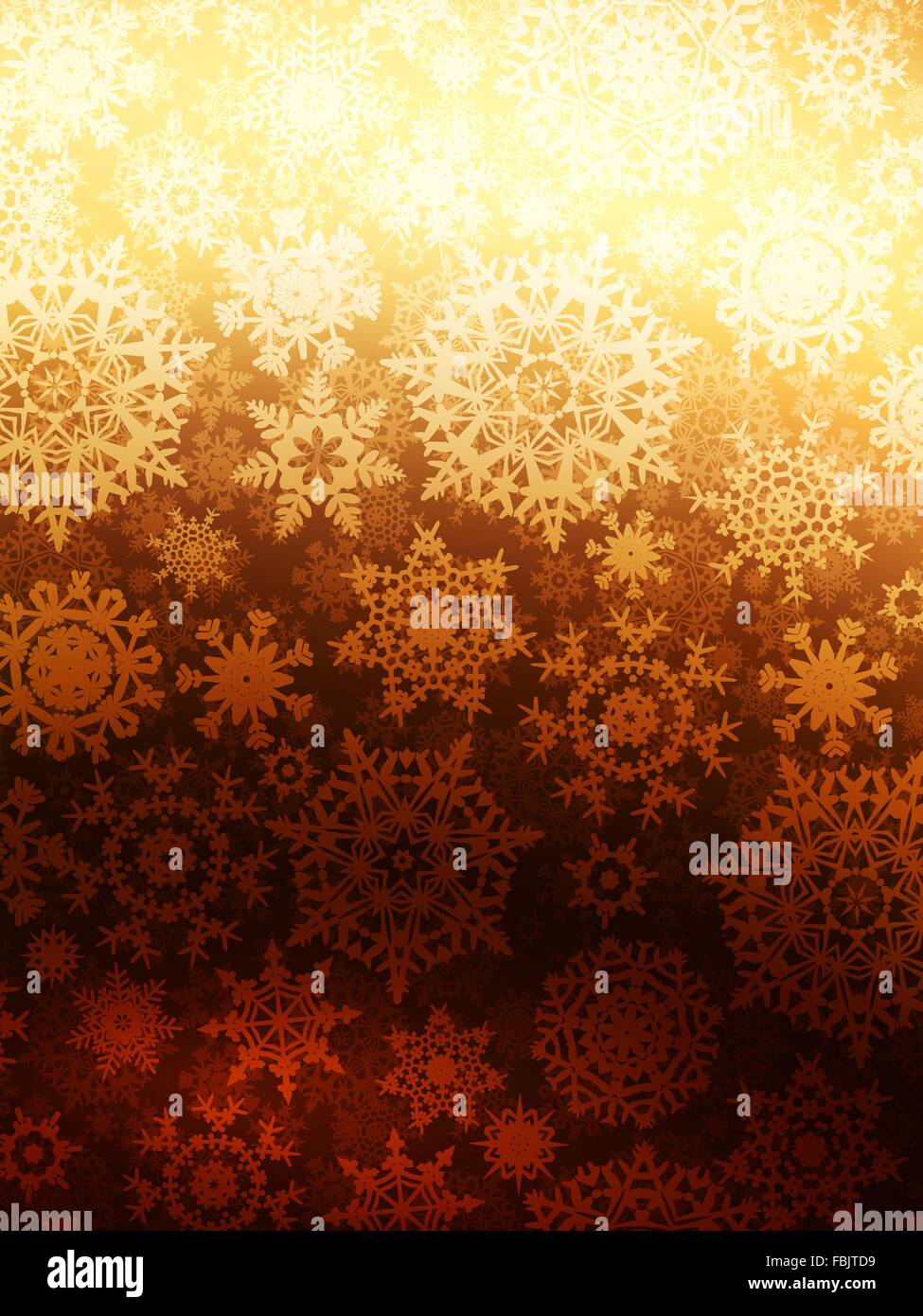 Gold beautiful falling snowflakes Stock Vector Images - Alamy