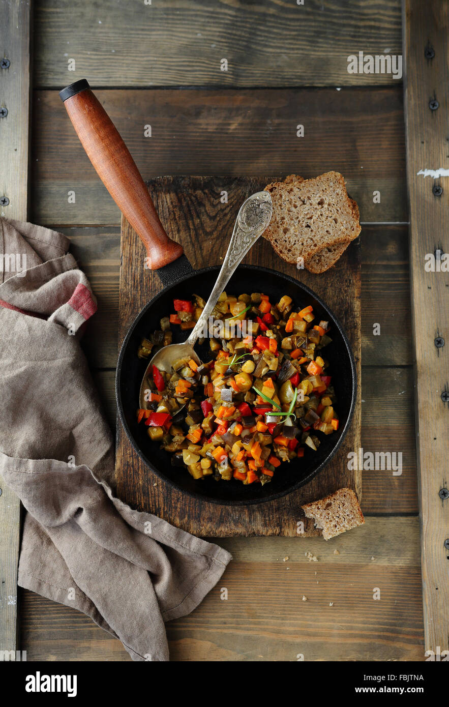 roasted summer vegetables in pan, top view Stock Photo Alamy