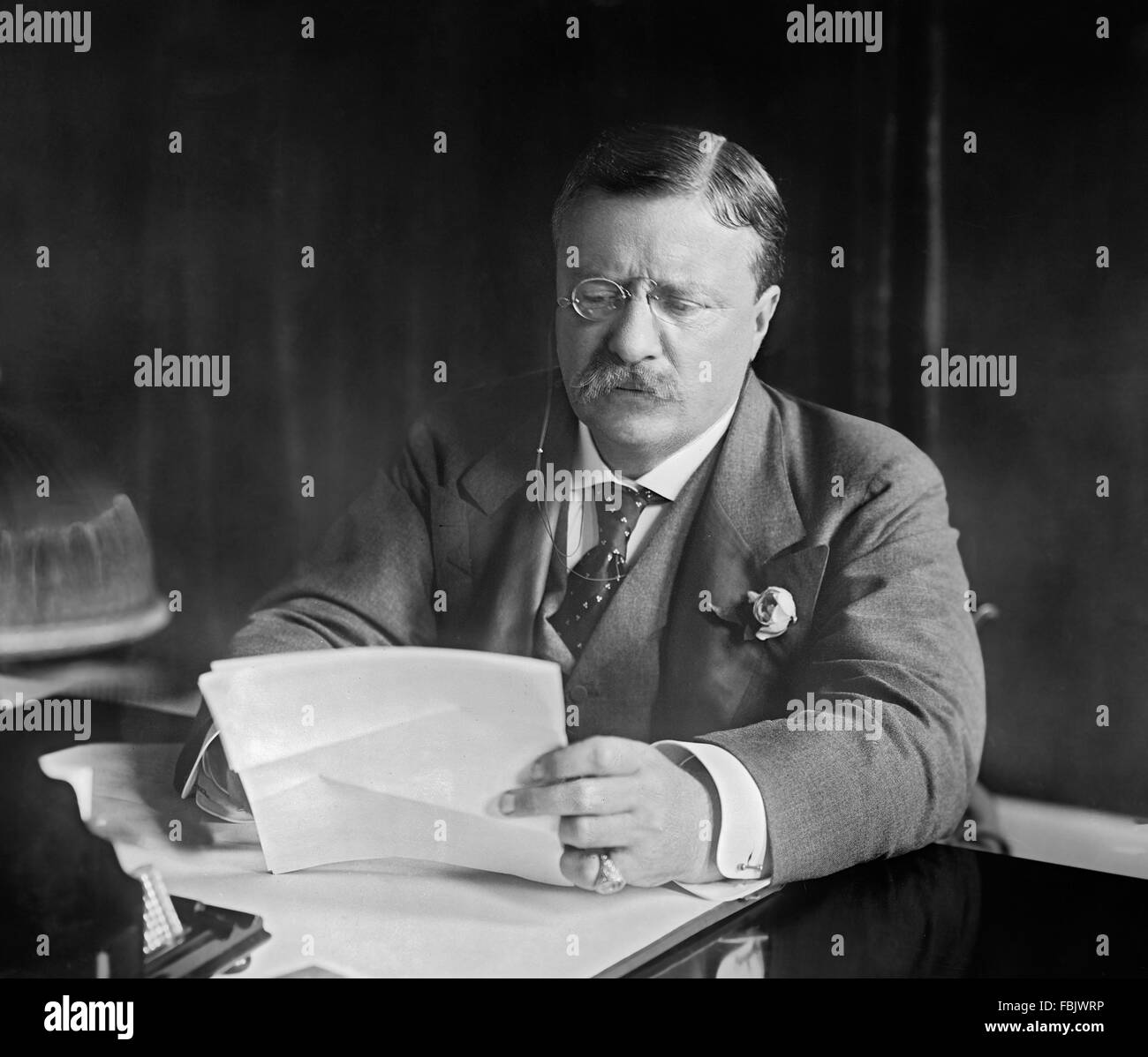 Theodore Roosevelt, portrait of the 26th President of the USA, c.1906 Stock Photo