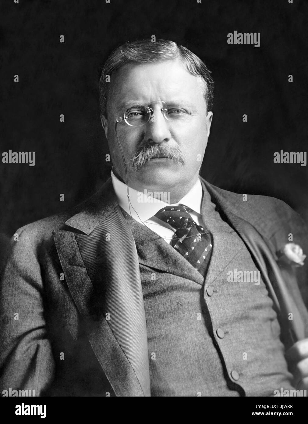 Theodore Roosevelt, portrait of the 26th President of the USA, c.1907 Stock Photo