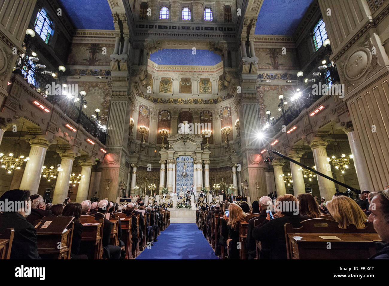 Rome, Italy. 17th Jan, 2016. A general view of the Great Synagogue of ...