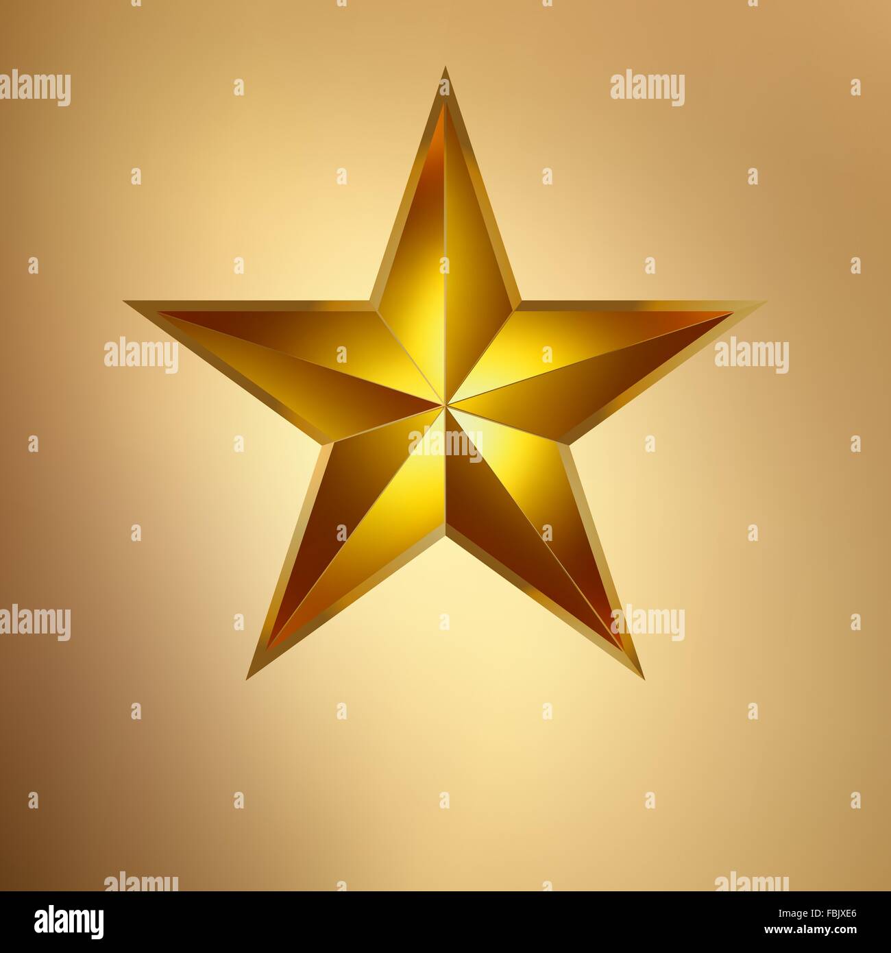 Illustration of a Gold star on gold. EPS 8 Stock Vector