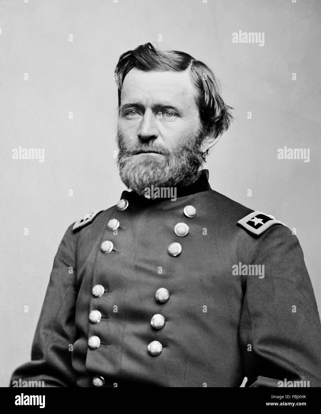 Ulysses S Grant, portrait of the 18th President of the USA, in military uniform, c. 1862-1864 Stock Photo