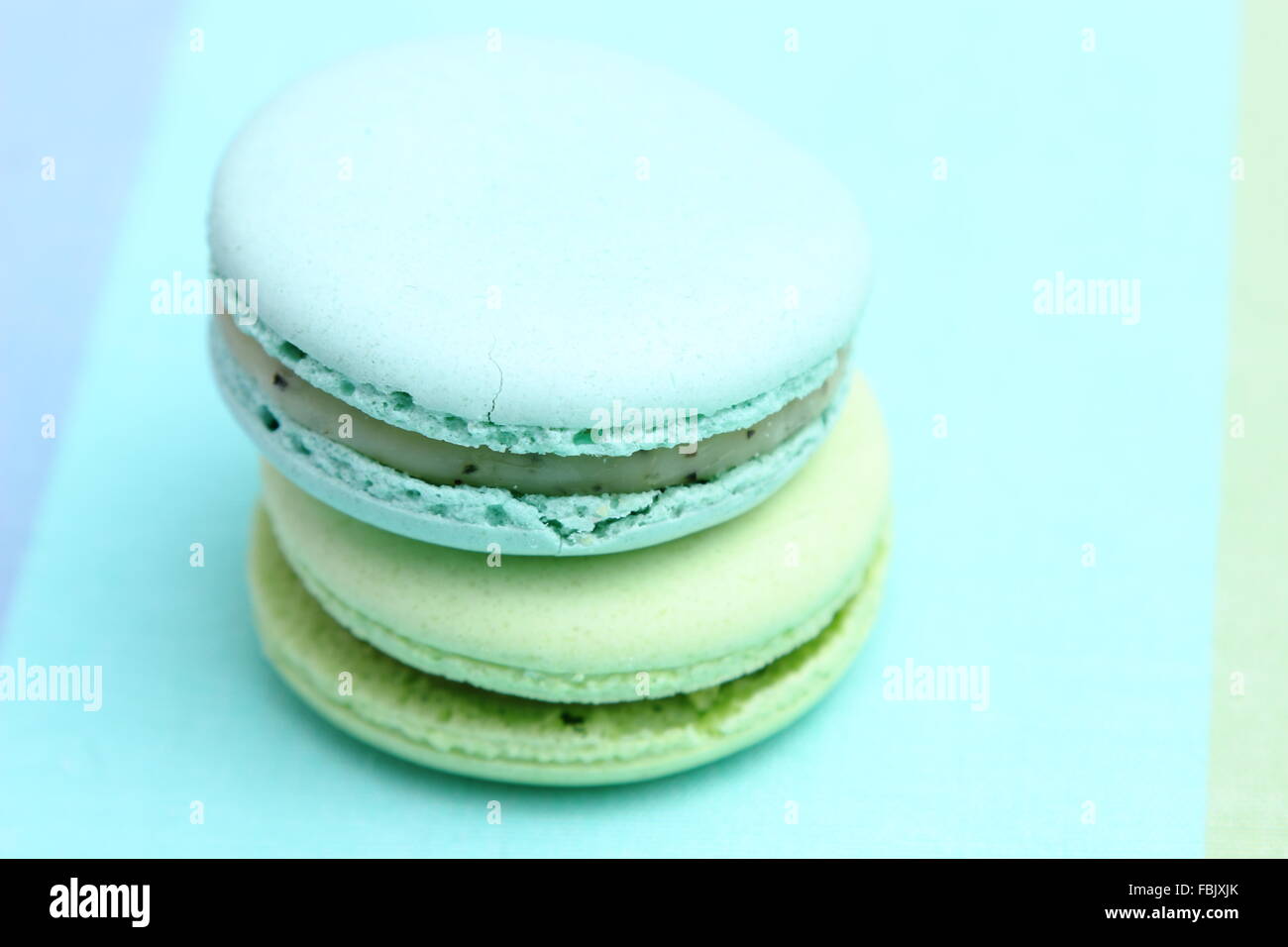 Assorted colorful french macarons Stock Photo