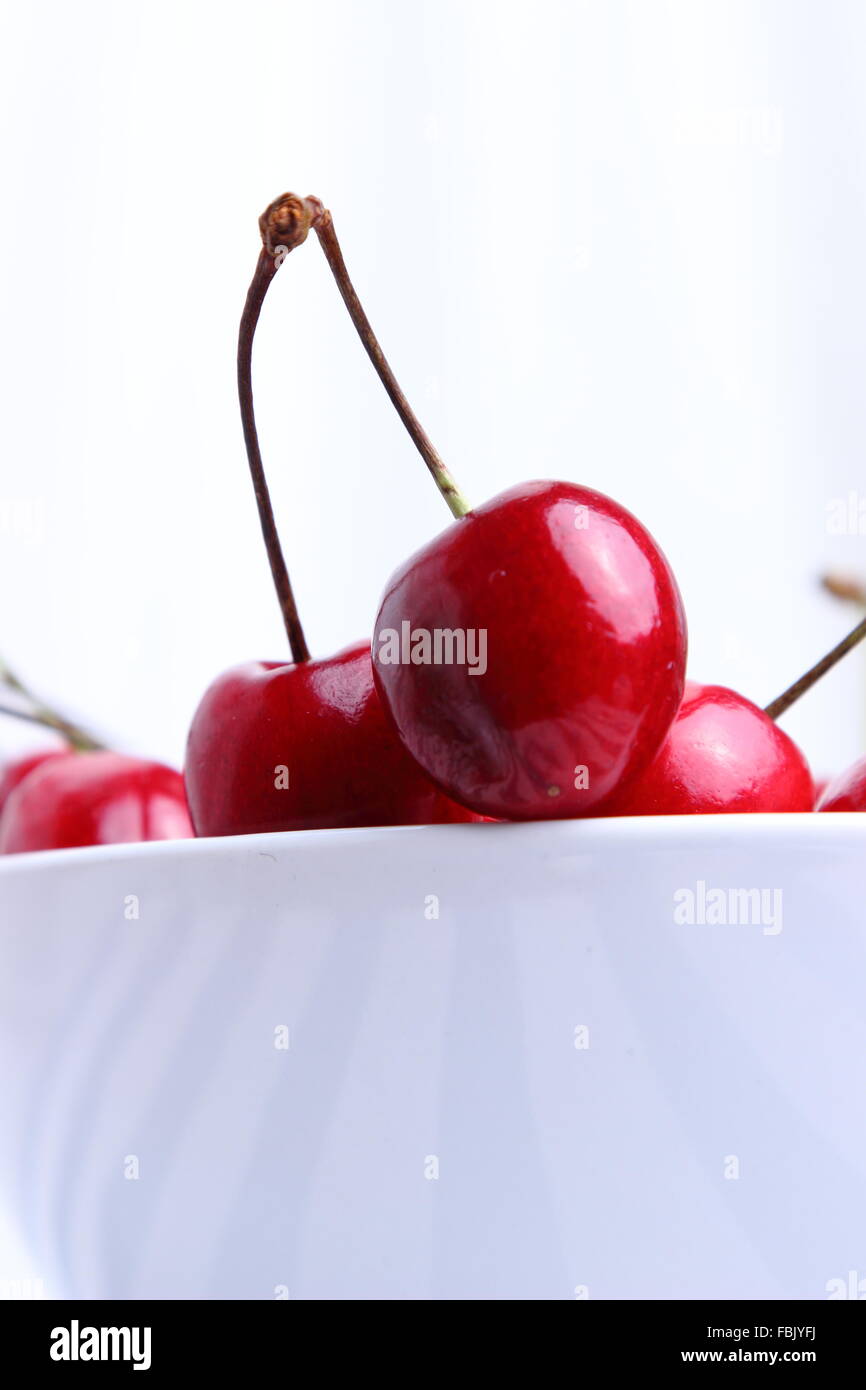 Fresh red cherries Stock Photo