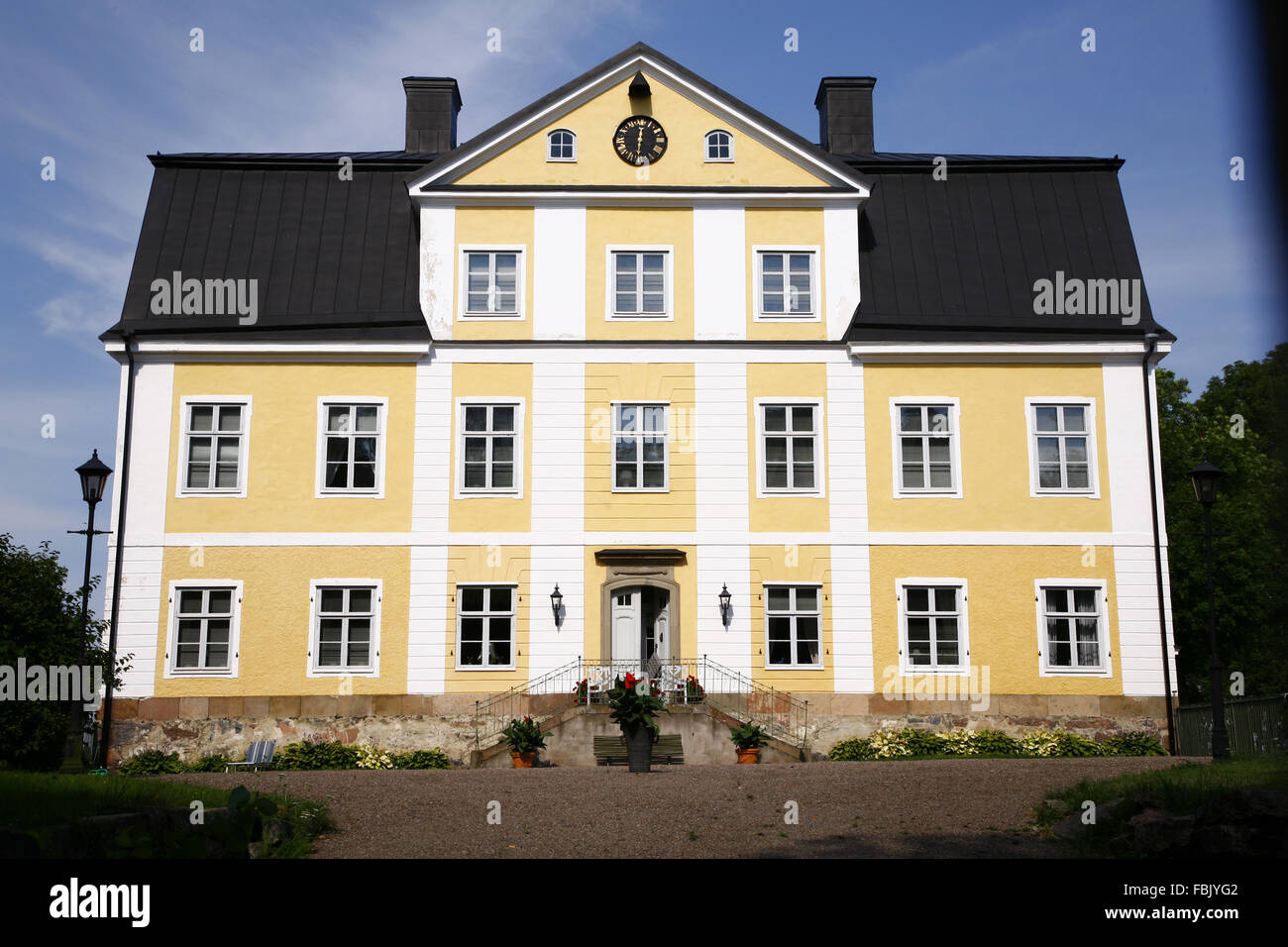 Fagervik Mansion facade (Kartano Gård), Inkoo Finland Suomi Stock Photo