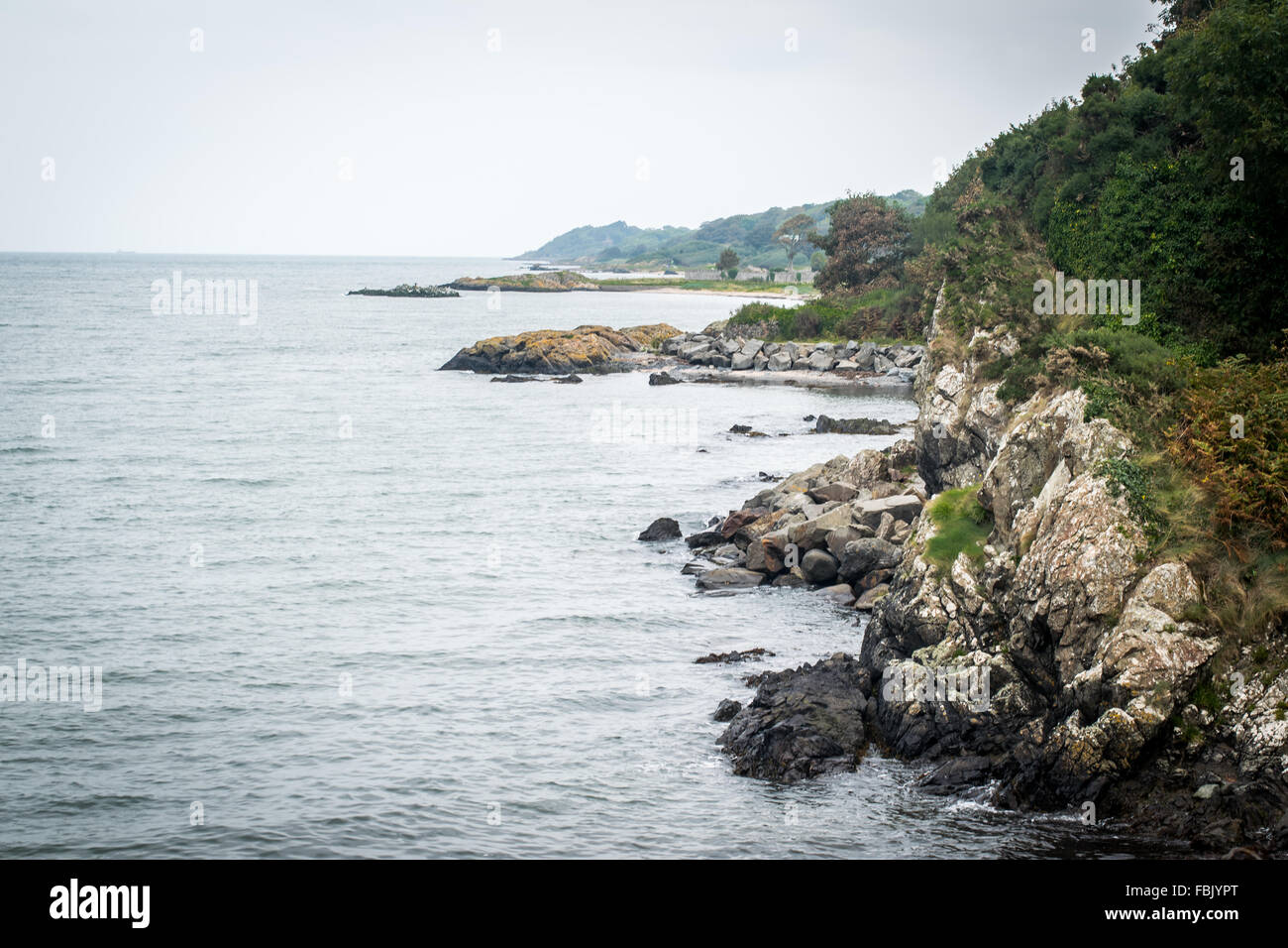 A section of the Irish Coastline near Cultra County Down and the Belfast Lough. Stock Photo