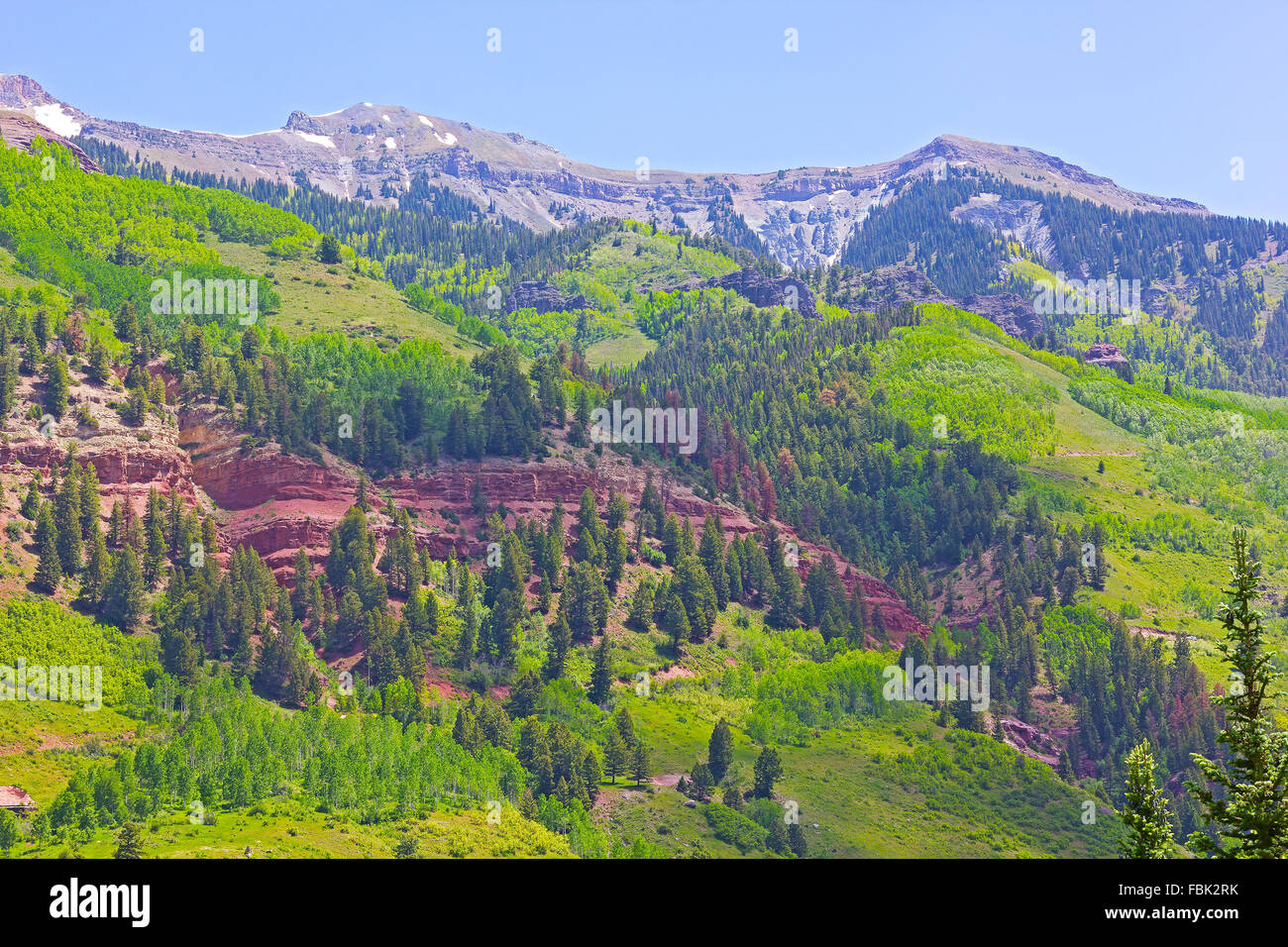 Mountains and hillsides near Telluride, Colorado, USA. Stock Photo