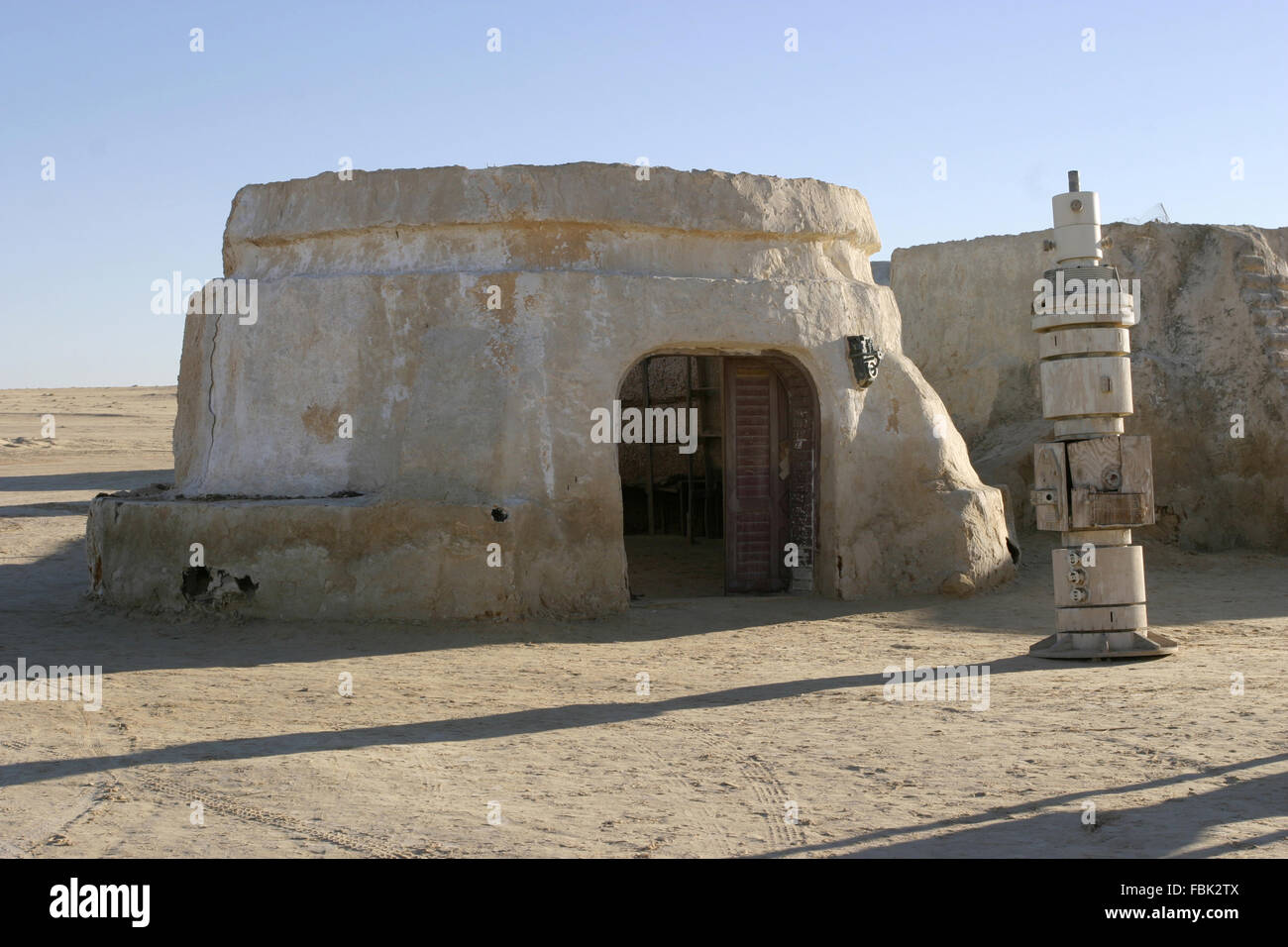 NEFTA; TUNISIA - DEC 8; Original movie scenery for Star Wars film  in the Sahara desert; Tunisia December 08; 2004 Stock Photo