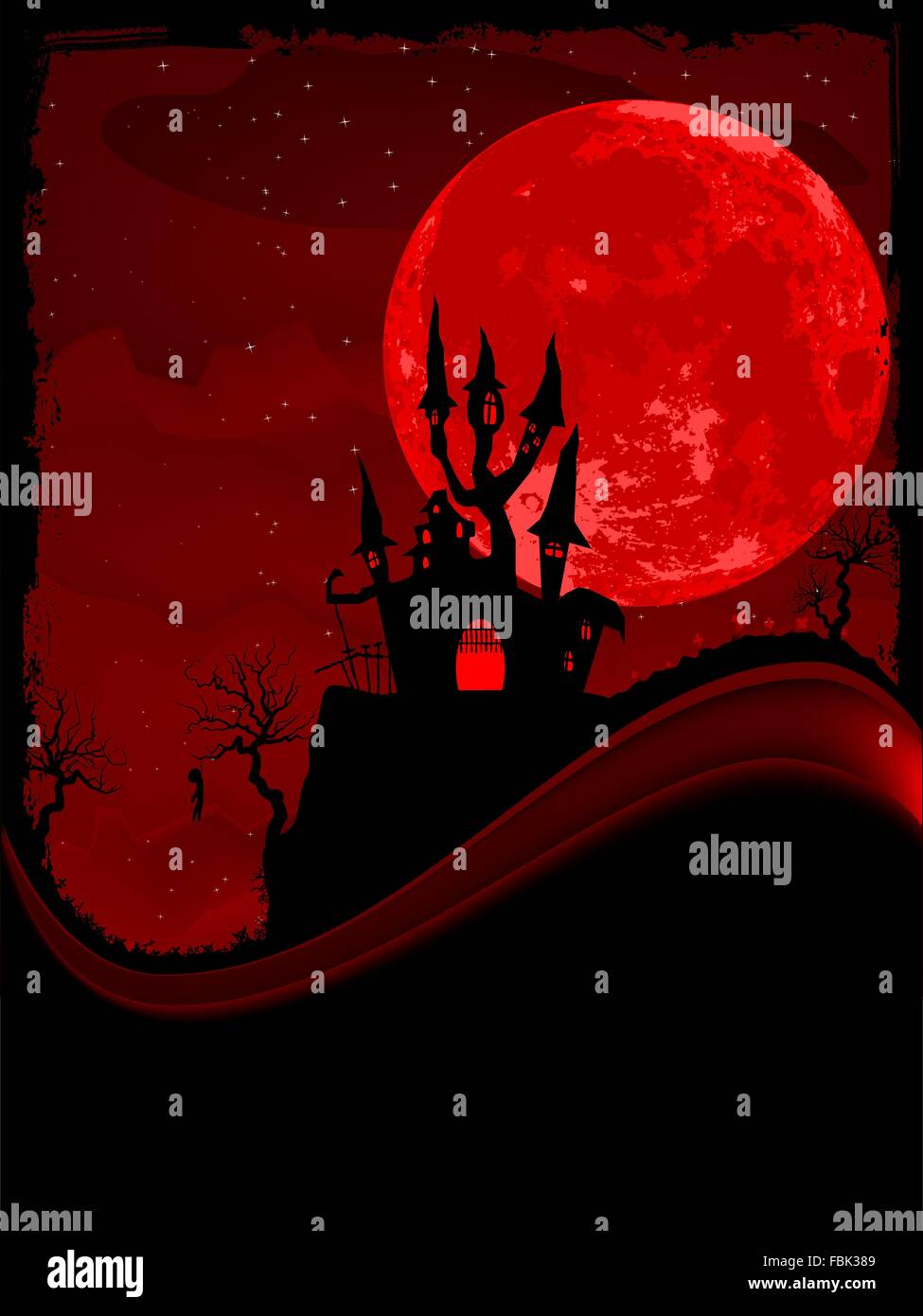 Scary Halloween Castle with Copy Space. EPS 8 Stock Vector Image & Art ...
