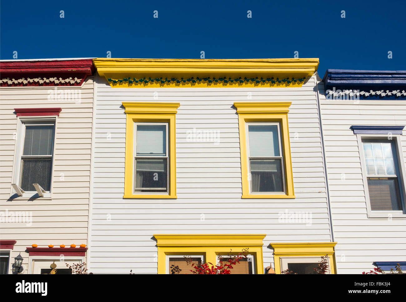 row houses on Temple street in Windsor Terrace Brooklyn NYC Stock Photo
