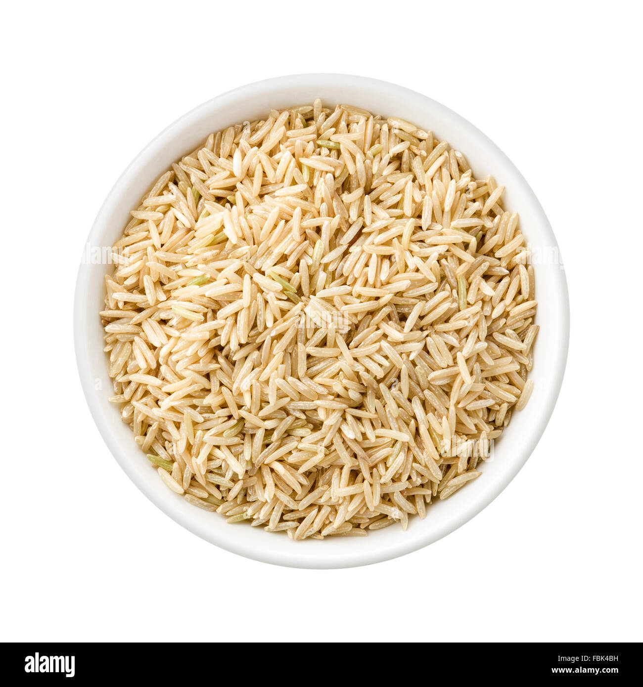 Brown Basmati Wild Rice in a ceramic bowl Stock Photo