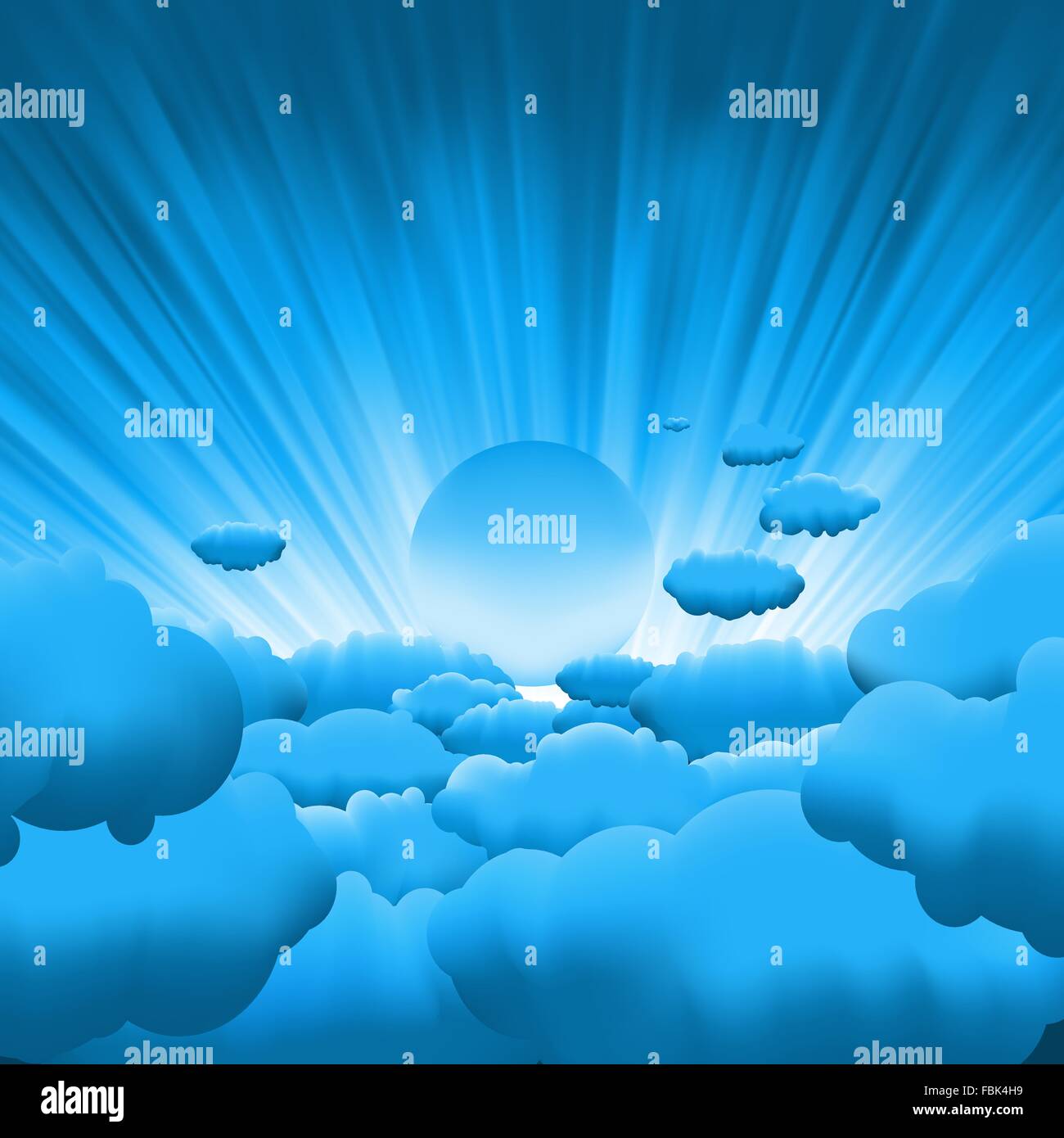 Sun and blue sky with beautiful clouds. EPS 8 Stock Vector Image & Art ...