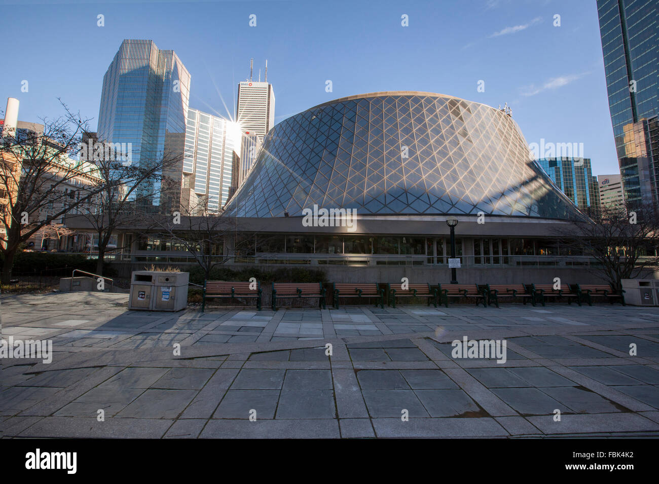 TORONTO - DECEMBER 24, 2015: Roy Thomson Hall is a concert hall in Toronto, Ontario, Canada. Located downtown in the city's ente Stock Photo