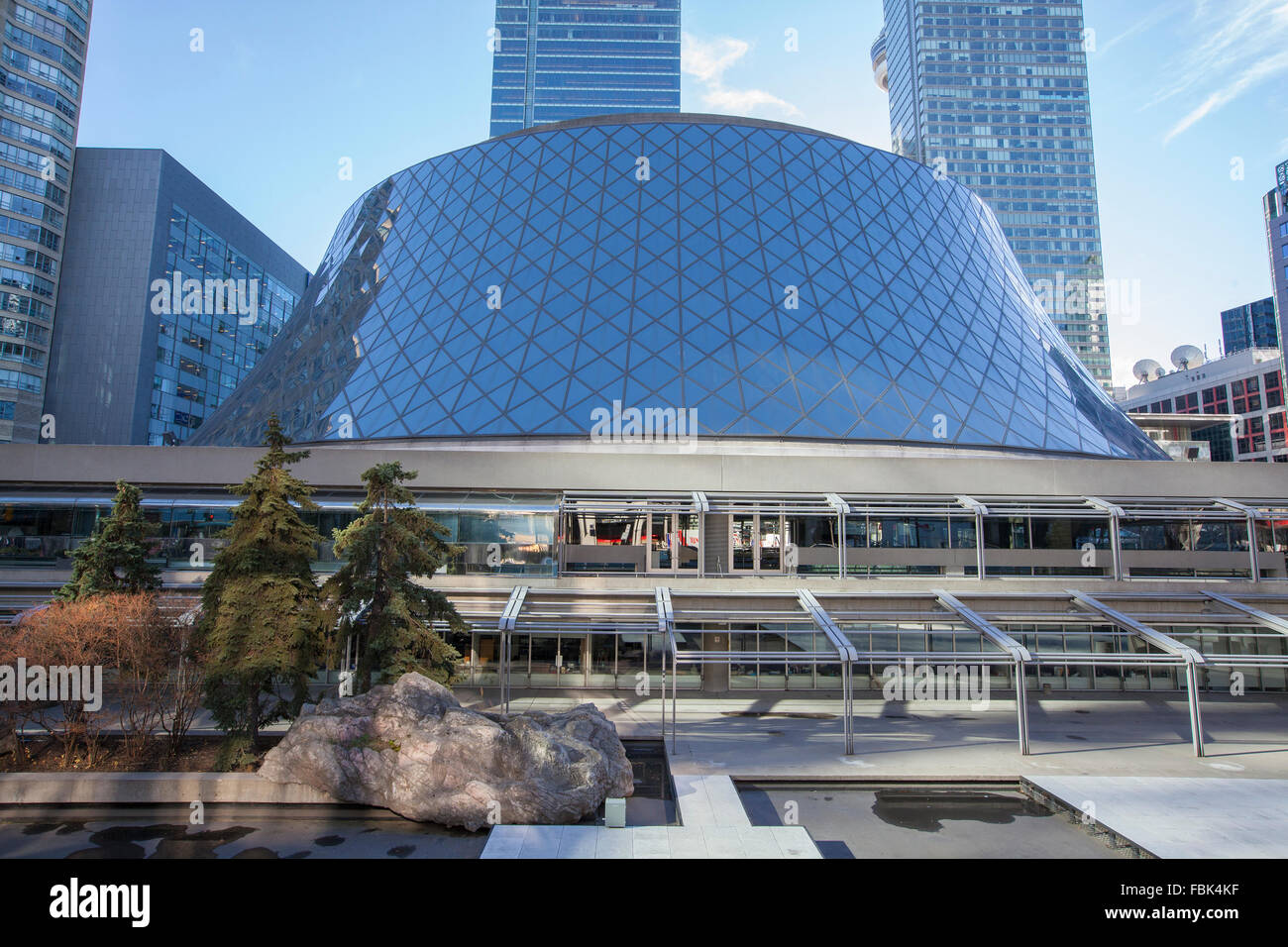 TORONTO - DECEMBER 24, 2015: Roy Thomson Hall is a concert hall in Toronto, Ontario, Canada. Located downtown in the city's ente Stock Photo