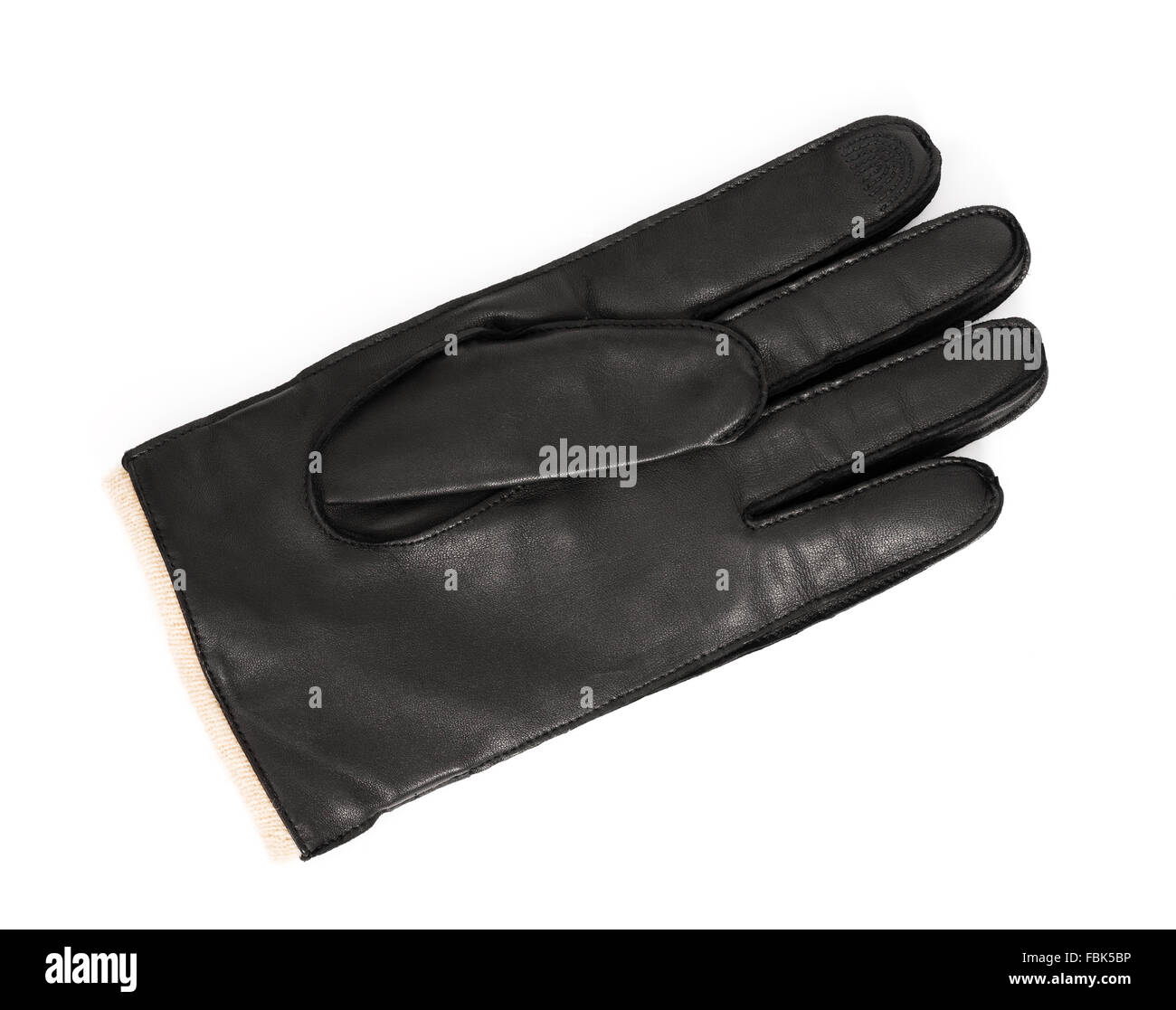Black leather men glove over white background Stock Photo