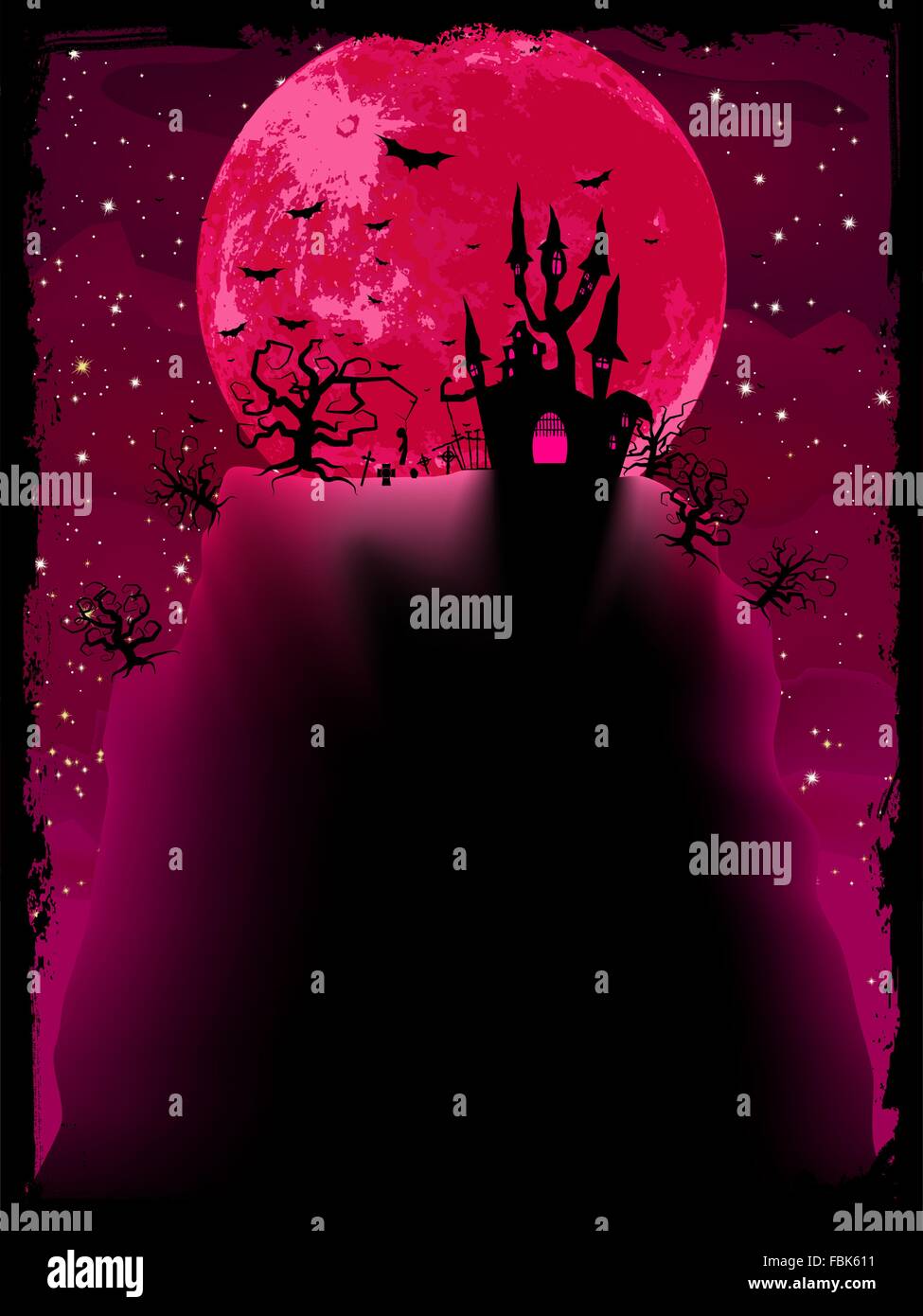 Scary halloween vector with magical abbey. EPS 8 Stock Vector