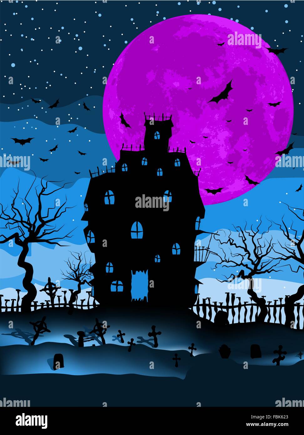 Dark scary halloween night. EPS 8 Stock Vector Image & Art - Alamy