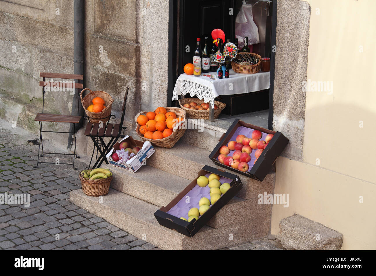 Street view in the Portuguese city of Oporto Stock Photo